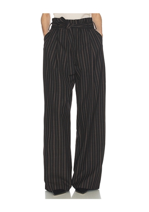 Helsa Stripe Twill Super Baggy Pants in Charcoal. Size L. Also in XXS, XS, S, M, XL.