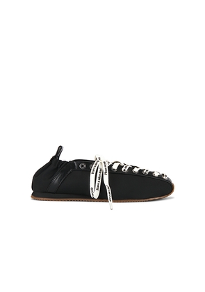 Ganni Lace Up Sporty Ballerina Flat in Black. Size 37. Also in 36, 38, 39.