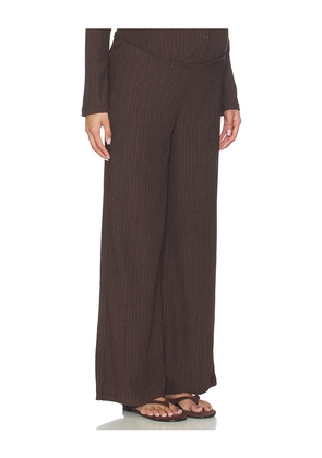 HATCH The Edan Pull On Pant in Brown. Size L. Also in XS, S, M, XL.