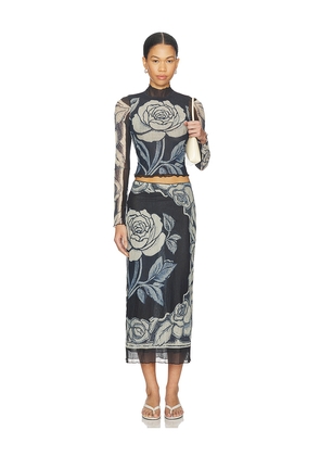 Free People x REVOLVE Shadow Printed Set in Navy. Size M. Also in S, L.