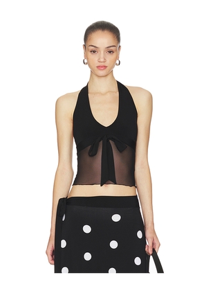 Frankies Bikinis May Mesh Halter Top in Black. Size S. Also in XS, M.