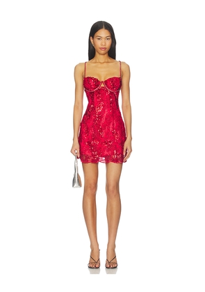 For Love & Lemons Opal Mini Dress in Red. Size M. Also in XXS, S, L, XL.