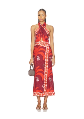 Johanna Ortiz Buen Viento Ankle Dress in Burnt Orange. Size 2. Also in 6.