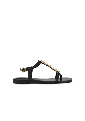 SIMKHAI Amaya Leather Thong Flat Sandal in Black. Size 37. Also in 36, 38, 39, 40.