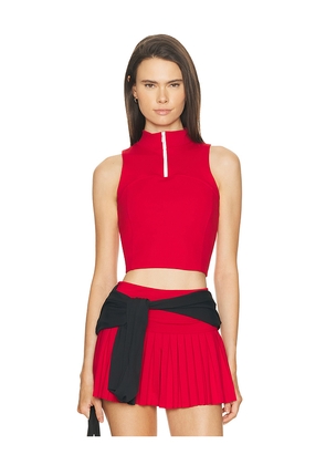 Gold Hinge Day To Night Quarter Zip Top in Red. Size M. Also in S, XS, L, XL.