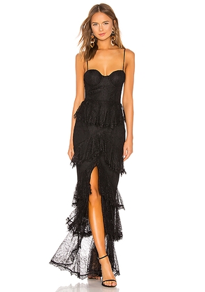 MAJORELLE Zelda Fitz Gown in Black. Size M. Also in S, XXS, XS, L, XL.