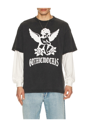 Gothicmochas Angel 2.0 Layered Long Sleeve Tee in Black. Size M. Also in S, L, XL/1X.