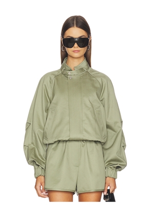 Helmut Lang Trench Bomber in Sage. Size M. Also in L, S.