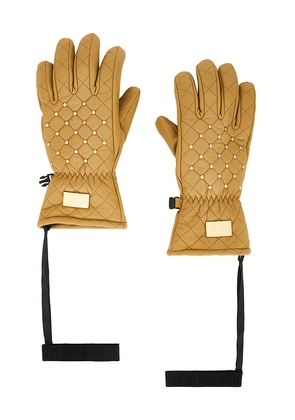 Goldbergh Glisten Gloves in Tan. Size 7. Also in 6.5, 7.5.