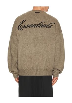 Fear of God ESSENTIALS Waffle Crewneck Sweater in Grey. Size M. Also in L, XL/1X, XXL/2X.