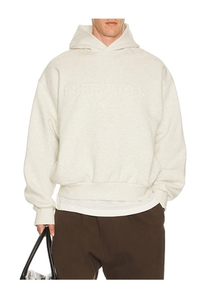 Fear of God ESSENTIALS Classic Hoodie in Light Grey. Size M. Also in L, S, XL/1X, XXL/2X.