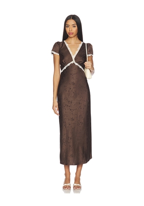 HEARTLOOM Kerry Dress in Brown. Size L. Also in XS, S, M, XL.