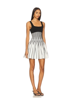 SIMKHAI Cynder Mini Dress in Black,White. Size L. Also in M, S.