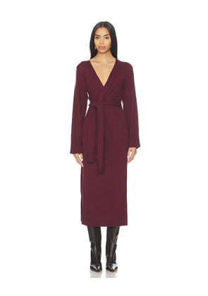 SIMKHAI Skyla Wrap Dress in Wine. Size S. Also in L, XS.