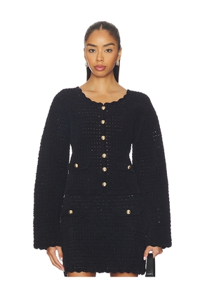 Ganni Chenille Crochet Cardigan in Black. Size M. Also in XS, S, L.