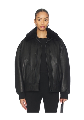 FRAME X Amelia Gray Nightcap Bomber in Black. Size XS. Also in S, M.