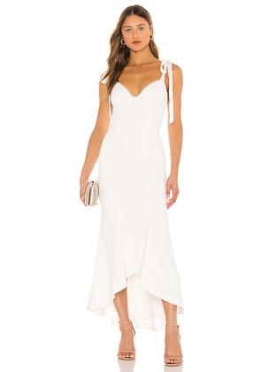MAJORELLE Tenleigh Midi Dress in Ivory. Size XS. Also in M.