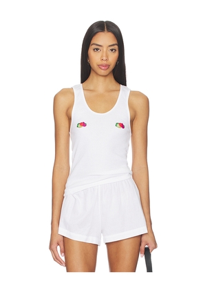 HOMMEgirls X Fruit Of The Loom Classic Tank With Double Logo in White. Size M. Also in L, S, XL.