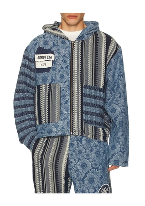 Honor The Gift Indigo Tapestry Hoodie in Blue. Size L. Also in XL/1X.