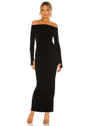 Michael Costello x REVOLVE Off Shoulder Bodycon Maxi Dress in Black. Size S. Also in XXS, M.