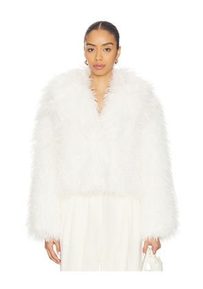 Hudson Jeans Mongauxlian Cropped Coat in White. Size S. Also in XS, M.