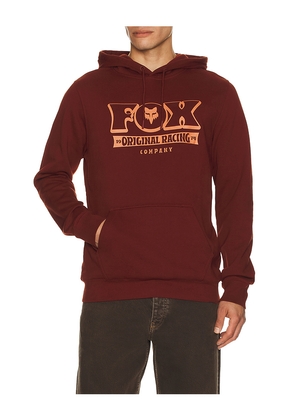 Fox Racing Banner Hoodie in Brick. Size M. Also in S, L, XL/1X.