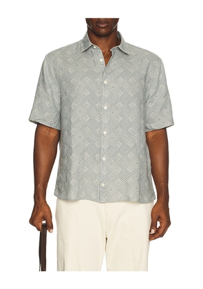 Frescobol Carioca Castro Linen Shirt in Blue. Size M. Also in S, L, XL/1X, XXL/2X.