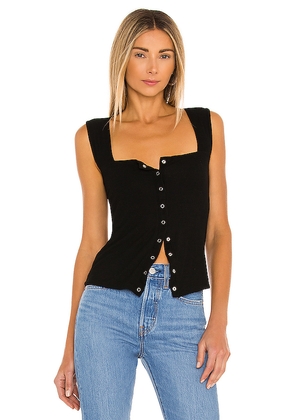 Michael Lauren Bosco Snap Front Tank in Black. Size M. Also in XL, XS.