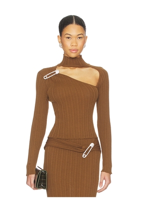 GIUSEPPE DI MORABITO Cutout Top in Brown. Size M. Also in XS, S, L, XL.