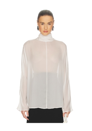 Helsa Dolman Popover Top in Cupro in Ivory. Size L. Also in M.