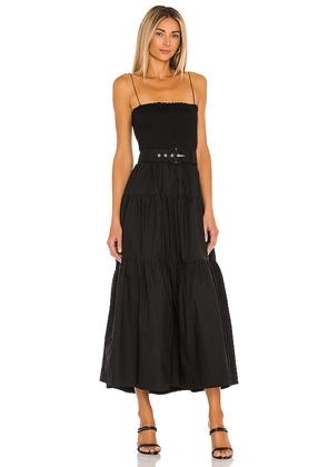 L'Academie The Nour Midi Dress in Black. Size M. Also in L, S, XL, XS, XXS.