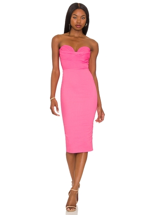 MORE TO COME Sophia Strapless Midi Dress in Fucshia. Size XXS. Also in XS.