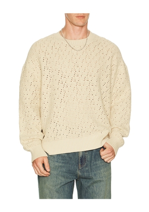 FRAME Crochet Sweater in Beige. Size L. Also in S, M, XL/1X, XXL/2X.