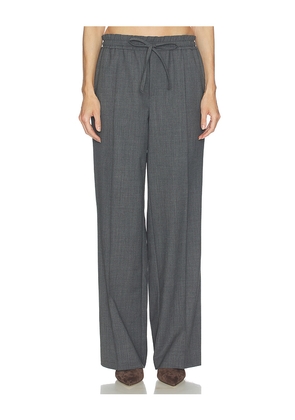 Helsa Wool Blend Drawcord Trousers in Grey. Size L. Also in XS, S, M.