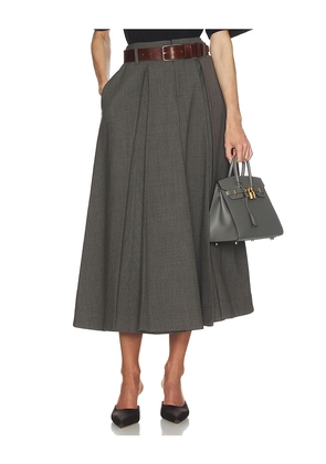 Helsa Wool Blend Pleated Skirt in Grey. Size M. Also in XXS, XS, S, XL.