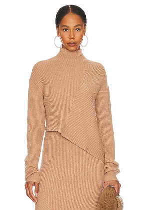 L'Academie Leola Mock Neck Sweater in Tan. Size XS. Also in S.