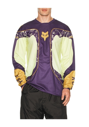 Fox Racing 180 Image Print Jersey in Purple.Yellow. Size L. Also in S, M, XL/1X.