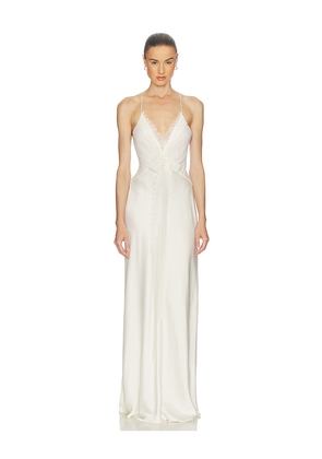 Helsa Mix Media Slip Dress in Ivory. Size L. Also in XXS, XS, S, M, XL.
