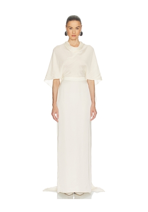 Helsa Mix Media Scarf Dress in Ivory. Size L. Also in XXS, XS, S, M, XL.