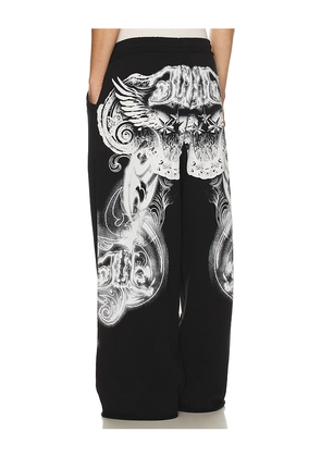 Jaded London Gothic Printed Joggers in Black. Size M. Also in S, L, XL/1X.