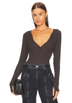 Michael Lauren Tahoe Henley Top in Charcoal. Size S. Also in M, XL, XS, XXL.