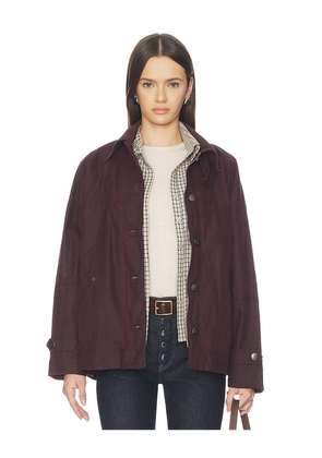 Free People Cori Waxed Jacket in Burgundy. Size M. Also in XS, S, L, XL.