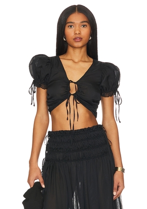 LPA Ophelia Tie Front Top in Black. Size M. Also in XS, S.