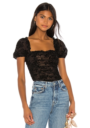 MAJORELLE Julius Bodysuit in Black. Size XL. Also in XS, XXS.