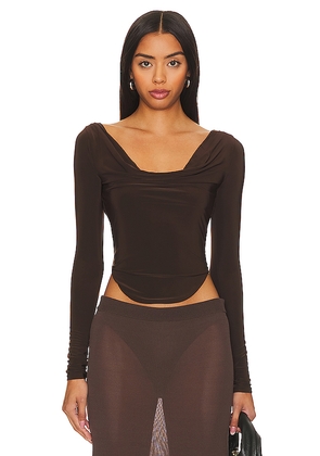 Lovers and Friends Xander Top in Chocolate. Size S. Also in XS, XL.
