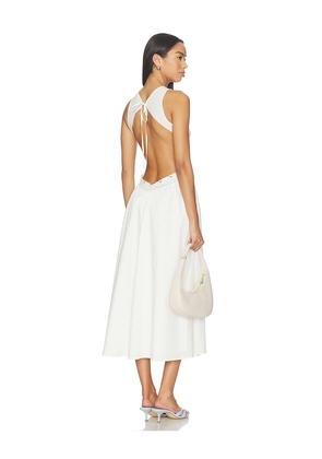 Frankies Bikinis Soleil Cotton Midi Dress in White. Size L. Also in S, XXS, XS, M.