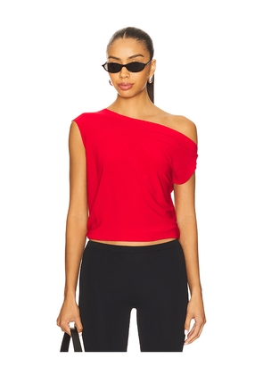 Norma Kamali x REVOLVE Drop Shoulder Top in Red in Red. Size M. Also in XXS, XS, S, L, XL.