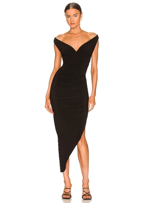 Norma Kamali Tara Side Drape Gown in Black. Size M. Also in XS, S, L, XL, XXS.