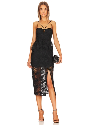 LPA Madonna Lace Corset Midi Dress in Black. Size M. Also in XS, XXS.