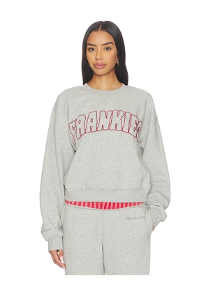 Frankies Bikinis Travel Day Crewneck Pullover in Grey. Size S. Also in XXS, XS.